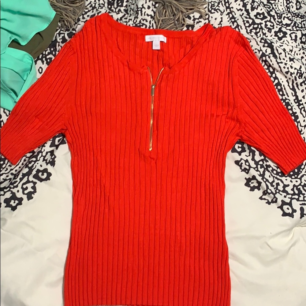 Orange knit sweater